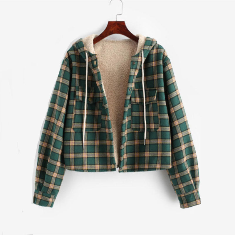 Women's Fleece Jacket Simple Casual Street Style Vacation Coat Polyester Green Fall Winter Single Breasted Hoodie