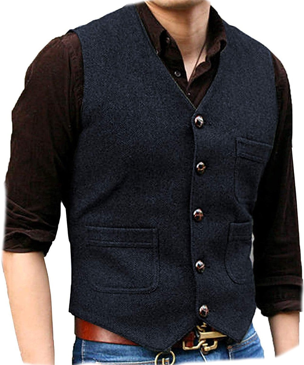Men's Vest Stylish Casual Minimalism Comfortable Polyester Summer Single Breasted V Neck