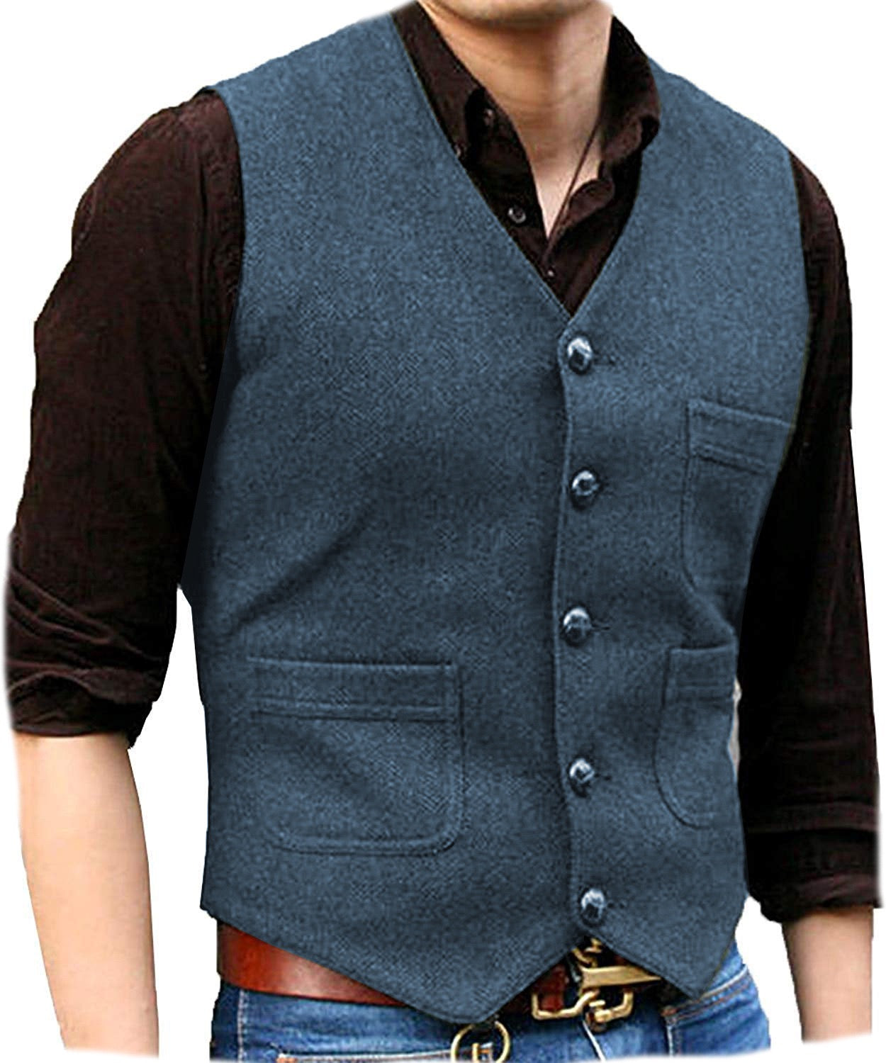 Men's Vest Stylish Casual Minimalism Comfortable Polyester Summer Single Breasted V Neck