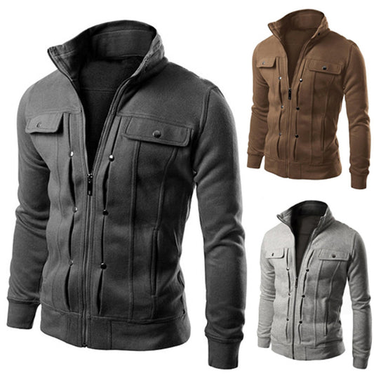 Men's Slim Fit Coat Winter Warm Jacket Lapel Cardigan Casual Classic Overcoat Soft Touch