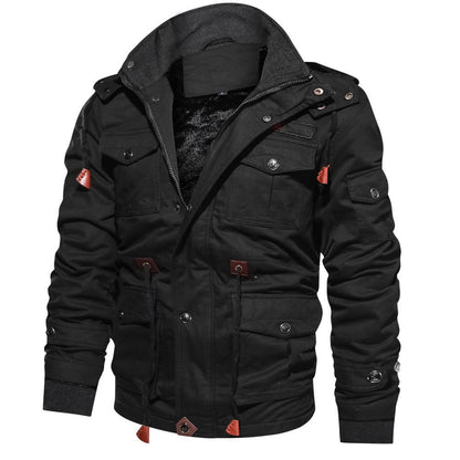 Cotton Casual Stand Collar Windbreaker Jacket For Men Winter Jacket Tactical Jacket Field Jacket Mens Winter Coat