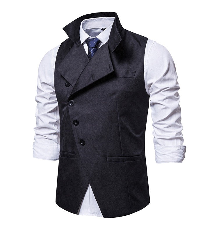 Men's Vest Fall Winter Short Coat Slim Breathable Casual Jacket Sleeveless