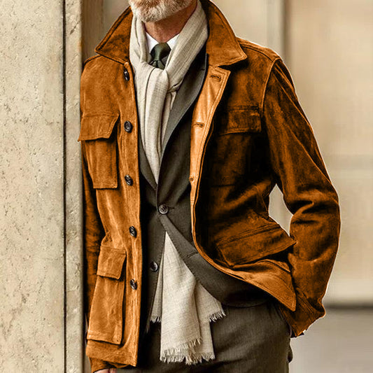 Men's Casual Jacket Winter Regular Coat Windproof Warm Casual Jacket Long Sleeve