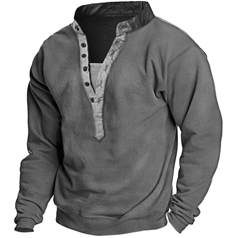 Men's Sweatshirt Pullover Solid Color Streetwear Casual Hoodies Sweatshirts Long Sleeve