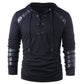 Men's Solid Color non-printing Casual Hoodies Sweatshirts Lace Up Pullover Tops