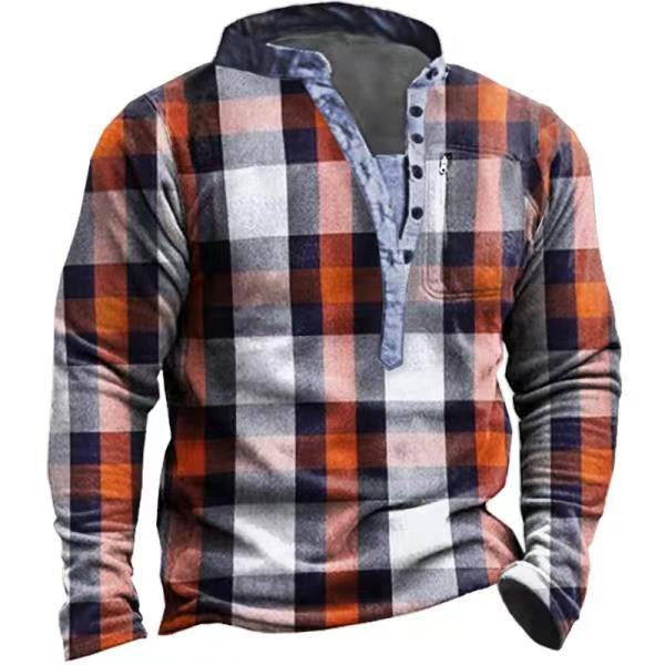 Men's Sweatshirt Pullover V Neck Plaid Graphic Prints 3D Print  Hoodies Sweatshirts