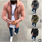 Men's Full Zip Hoodie Jacket Hooded Solid Color Pocket Casual Hoodies Sweatshirts