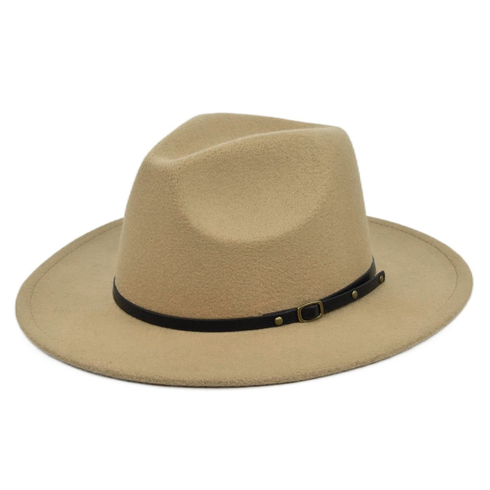 Men's Bucket Hat Vintage Wide Brim Fedora Hat Sun Hat Plain Hat 56CM