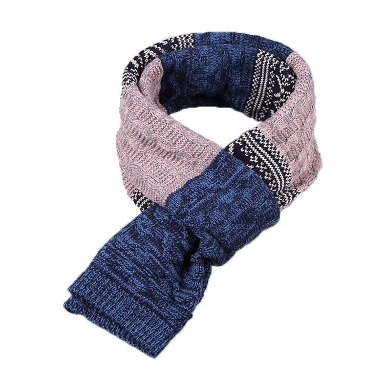 Men's Rectangle Scarf Wear Red Blue Scarf