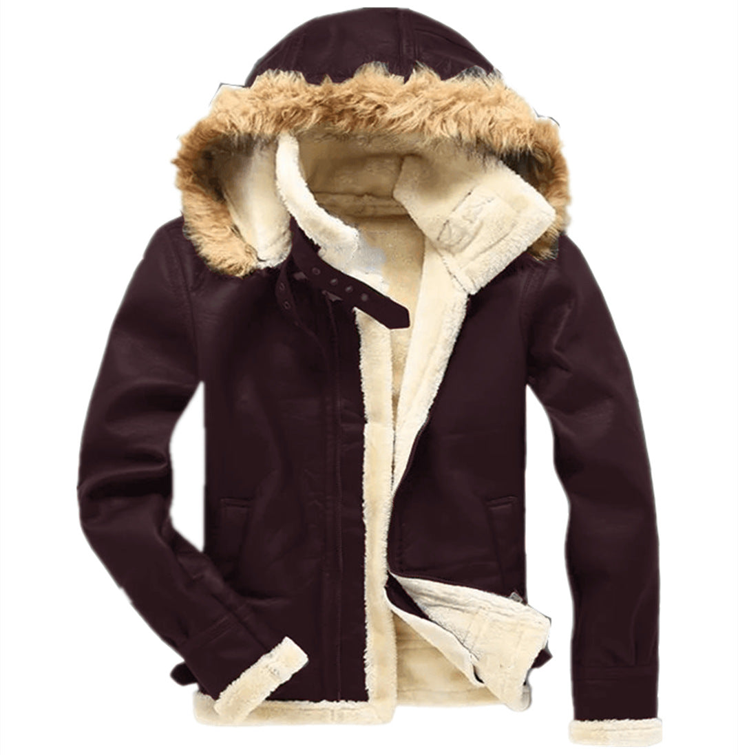 Men's Fleece Jacket Hoodie Jacket Street Winter Regular Coat Regular Fit Warm Casual Plush Jacket