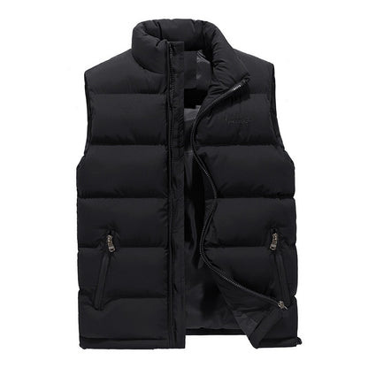 Men's Lightweight Softshell Vest Windproof Quilted Puffer Sleeveless Jacket Outdoor Stand Collar Downvest Jacket