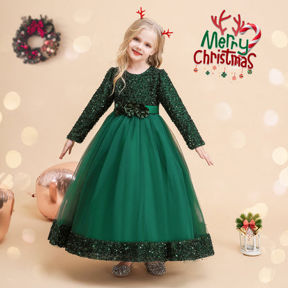 Christmas Dress Kid's Girls' Christmas/ Holiday Sequin Carnival Costumes