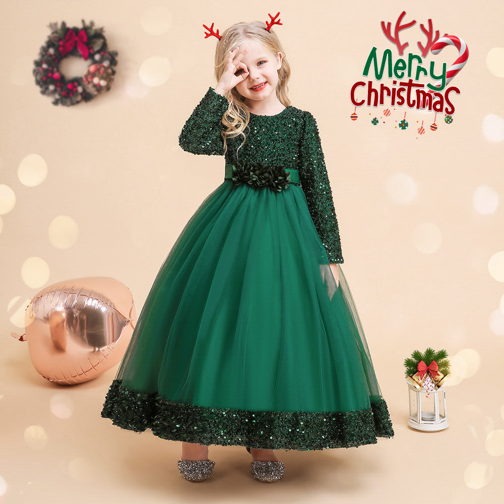 Christmas Dress Kid's Girls' Christmas/ Holiday Sequin Carnival Costumes