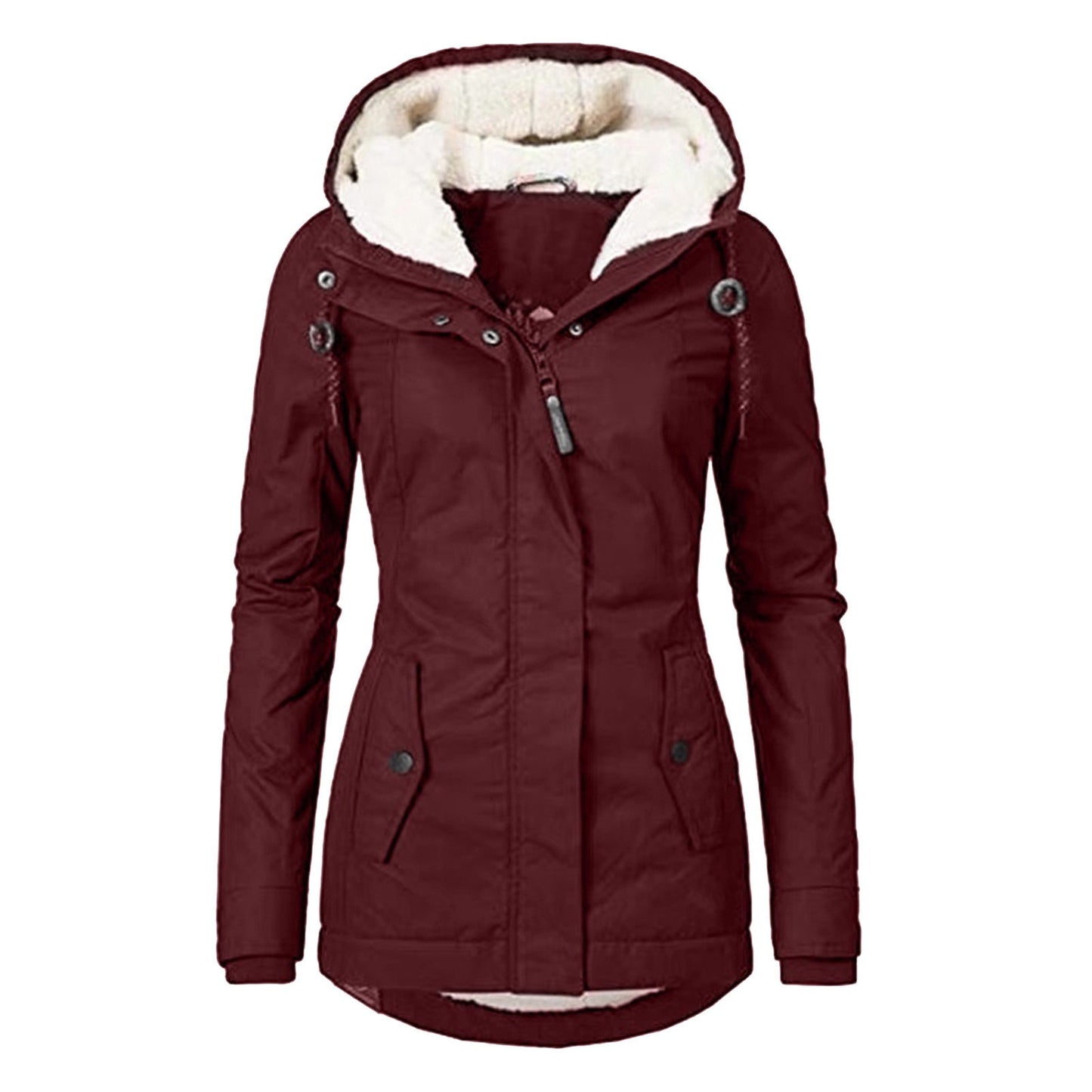 Women's Fall Winter Long Coat Windproof Warm 3 in 1 Loose Casual Sports Jacket Zipper Waterpoof Down Parkas