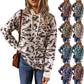 Women's Pullover Sweater Jumper Knitted Hooded Leopard Hooded Stylish Casual Fall Winter