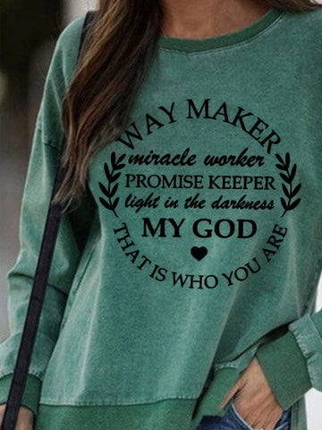 Women's Sweatshirt Pullover Crew Neck Text Print Hot Stamping