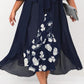 Women's Plus Size Curve Dress Floral V Neck Ruched 3/4 Length Sleeve  Elegant Vacation Dress