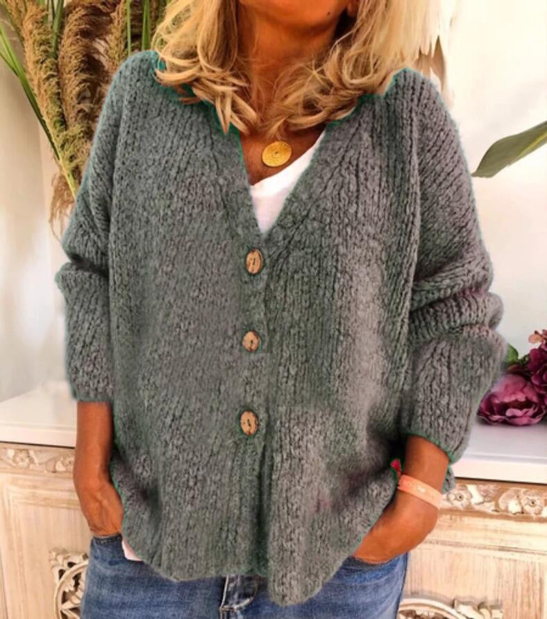 Women's Cardigan Sweater Jumper Crochet Knit Cropped Knitted Solid Color V Neck Fall Winter