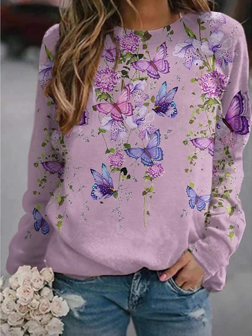 Women's Sweatshirt Pullover Floral Print 3D Print Streetwear Hoodies Sweatshirts