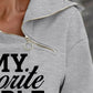 Women's Sweatshirt Pullover Text Monograms Zip Print Daily Sports Hot Stamping Active Streetwear Hoodies Sweatshirts