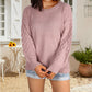 Women's Pullover Sweater Jumper Ribbed Knit Knitted Pure Color Crew Neck Stylish Fall Winter