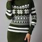 Women's Sweater Jumper Dress Casual Dress Short Long Sleeve Heart Snowflake Knit Print Fall Winter Turtleneck