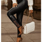 Women's Skinny Pants Trousers Faux Leather Fashion Casual Weekend Micro-elastic Ankle