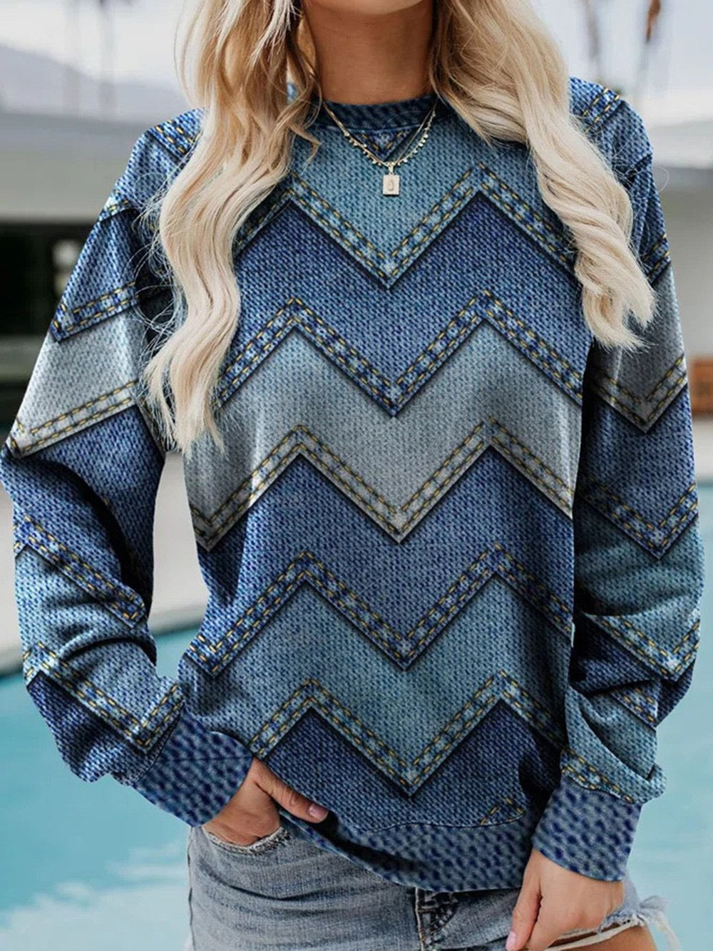 Women's Sweatshirt Geometric Print Casual 3D Print Cotton Casual Hoodies Sweatshirts Loose Fit