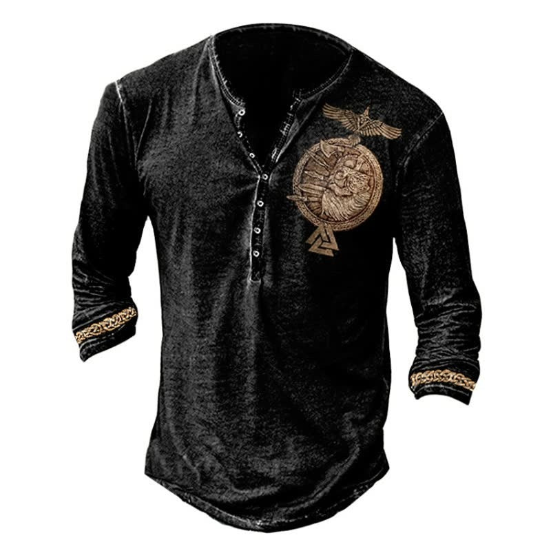 Men's T shirt Long Sleeve Outdoor Casual Button-Down Tops Lightweight Breathable