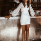 Women's Party Dress Sequin Dress Short Long Sleeve Sequins Spring Fall Crew Neck Party Sexy Party Lantern Sleeve