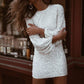 Women's Party Dress Sequin Dress Short Long Sleeve Sequins Spring Fall Crew Neck Party Sexy Party Lantern Sleeve