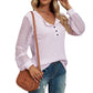 Women's Clothing Autumn Winter Stitching Long-sleeved Button T-shirt Top