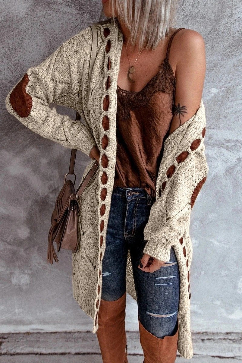 Women's Cardigan Knitted Color Casual Long Sleeve Loose Sweater Cardigans Hooded Fall Winter