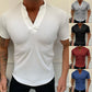 Men's T shirt Tee Short Sleeve Solid Color V Neck Casual Daily Clothing Apparel Sports Fashion