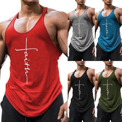 Men's Tank Top Vest Undershirt Sleeveless Letter Crew Neck Casual Daily Clothing Apparel Sports Fashion