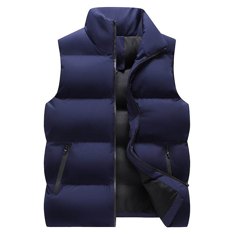 Men's Lightweight Down Vest Sports Puffer Jacket Hiking Vest Sleeveless Outerwear Waistcoat Coat Top Outdoor