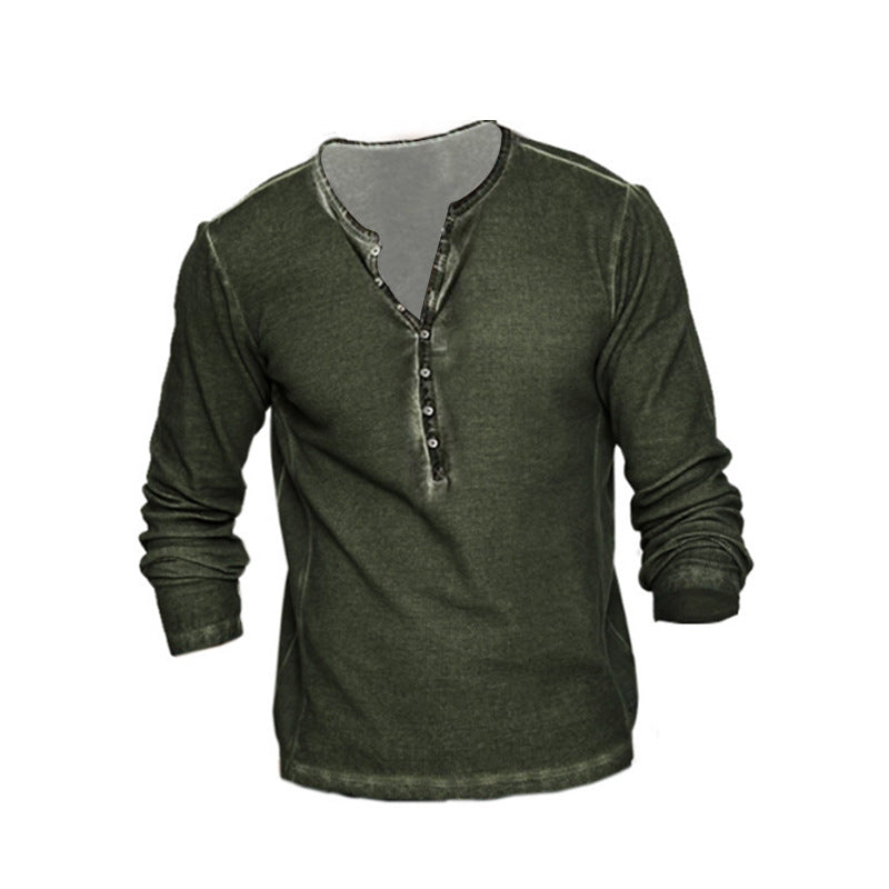 Men's T shirt Tee Henley Shirt Long Sleeve Outdoor Casual Button-Down Clothing Apparel Lightweight Breathable Big and Tall