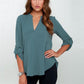 Women's Plus Size Curve Tops Blouse Shirt Plain Asymmetric Long Sleeve V Neck Streetwear Daily Weekend Chiffon